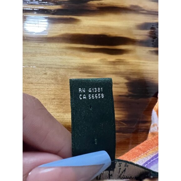 Lauren Ralph Lauren Women Size L Short Sleeve Tie Front T Shirt Colorful Striped - Picture 7 of 10